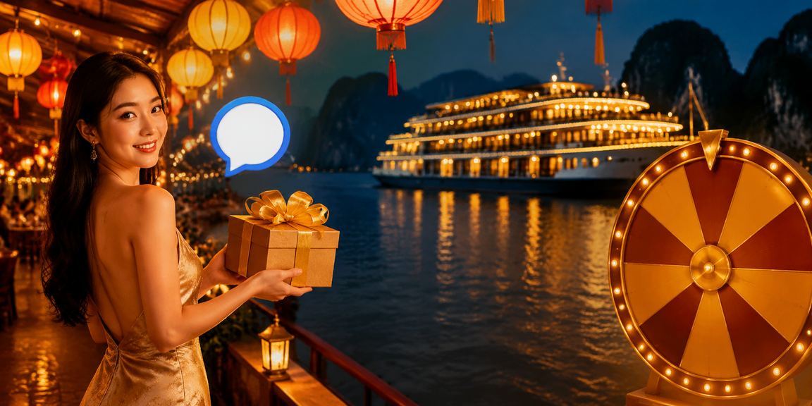 Đêm hội rút thăm may mắn tại chợ đêm vịnh Hạ Long với không khí sôi động và ánh đèn rực rỡ