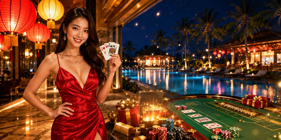 Bàn Baccarat live với đèn lồng Hội An lung linh — không khí casino trực tuyến 9300