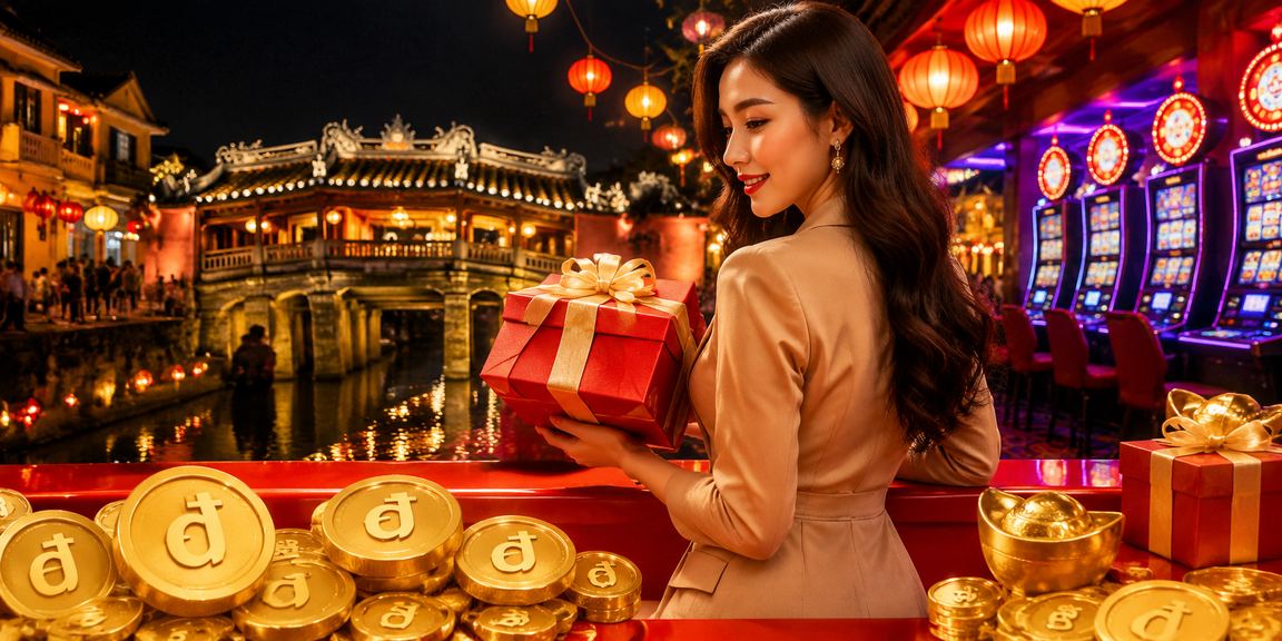 Không gian chợ đêm Hội An lung linh với đèn lồng và hoạt động giải trí trực tuyến qua điện thoại