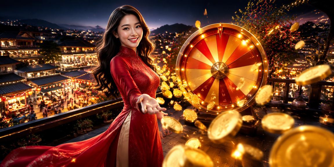 Phụ nữ mặc áo dài chơi roulette tại Sa Pa trong không gian lễ hội truyền thống Việt Nam